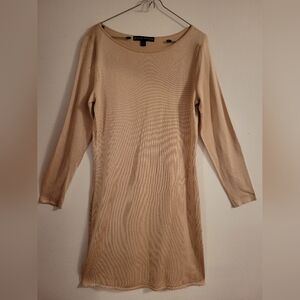Ralph Lauren Beige Knit Long Sleeve Dress – Size XL